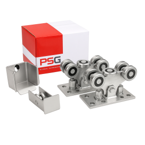 Sada jazdných vozíkov s 5 kolieskami pre samonosné posuvné brány s príslušenstvom