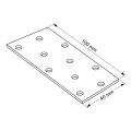 Perforovaná doska plochý spájač PP 2 40x100x2,0 000-359 (3)