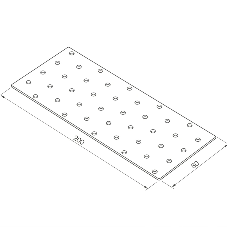 Perforovaná doštička tesársky spoj PP 9 80x200x2,0 000-366 (4)