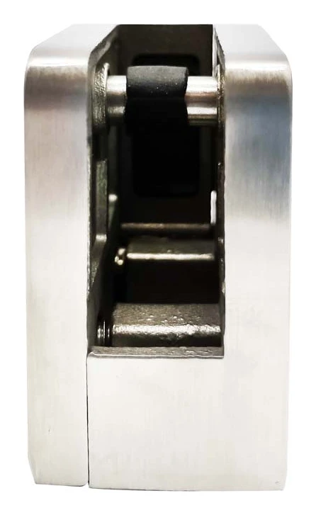 Držiak skla 45x45x26 mm s konzolou pin sklo 6–10,76 mm AISI 304 plochý systém satén 000-268 (2)