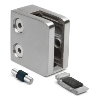 Držiak skla 6-10,76 mm 45x45x26 mm konzola a pin AISI 304 systém plochý lesk