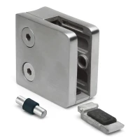 Držiak skla 6-10,76 mm 45x45x26 mm konzola a pin AISI 304 systém 42,4 mm lesk