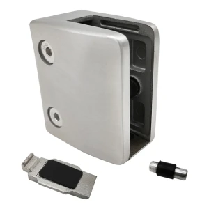 Držiak skla 12-17,52 mm konzola a pin 65x55x37 mm AISI 304 plochý systém satén