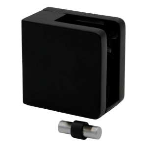 Držiak skla 45x45x26 mm na plochý povrch s konzolou čierny