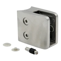Držiak skla 8-12.76 mm 52x52x32 mm konzola a pin AISI 304 systém 42,4 mm satén