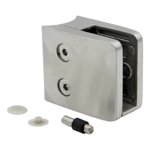 Držiak skla 8-12.76 mm 52x52x32 mm konzola a pin AISI 304 systém 42,4 mm satén