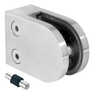 Držiak skla 6-12,76 mm 63x45x30 mm pin AISI 304 plochý systém satén