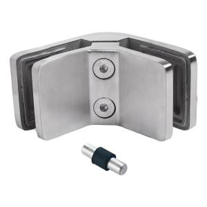 Držiak skla 6-12,76 mm 90° štvorcový 72x45x30 mm pin AISI 304 satén