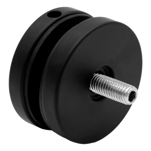 Bodový držiak skla 8-17,52 mm fi 50/8/M8x45 AISI 304 plochý systém čierny