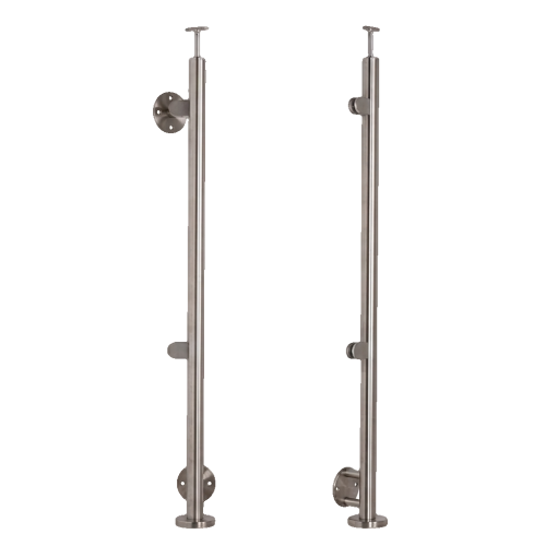 Koncový stĺpik ľavý fi 42,4x1230mm AISI304 bočné upevnenie satén 000-525 (1)