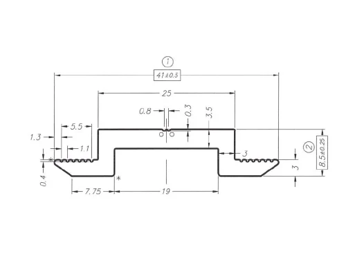 Stredová lisovacia svorka H8 Hliník 6060 otvor M8 PV-04-03 (1)
