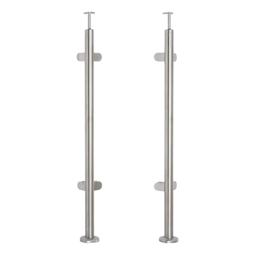Rohový zábradlový stĺpik pre sklo fi 42,4x1060/1102,4mm 4 uchytenia brúsený 000-559 (1)