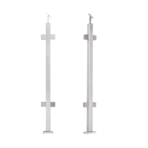 Stredný balustradový stĺpik 40x40x1060/1100mm 4 uchytenia na sklo AISI 304