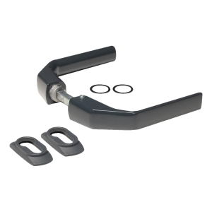 PSG – oceľová kľučka na dvere 125×80 mm antracitová, komplet s krycími krytkami