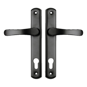 YALE kľučka dverová so štítkom biszkopt čierna – rozostup 90 mm