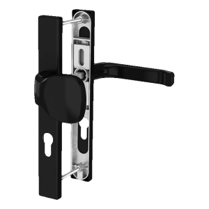 PSG kľučka dverová s gombíkom na štítku 72mm čierna – maskovnica obdĺžniková