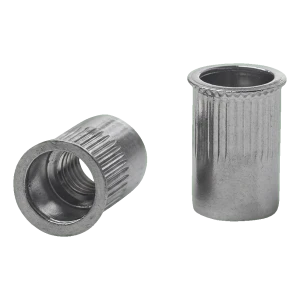 Priechodziaca nitomatica M8 A2 – redukovaný kužeľový golier, ryhlovaná, AISI 304