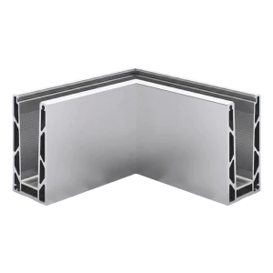 Kozza KE100 – profil U rohový vonkajší 90° pre celosklené zábradlia, hliník, matná anoda