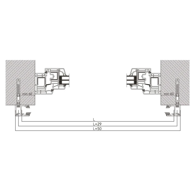 Kozza KB5000 – kompletný francúzsky balkón hliníkový H1100 mm, sklo 16–17,52 mm, matná anodizácia 000-851 (7)