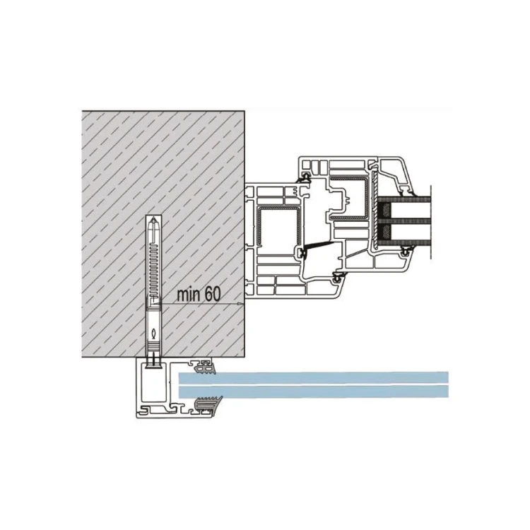Kozza KB5000 – kompletný francúzsky balkón hliníkový H1100 mm, sklo 16–17,52 mm, matná anodizácia 000-851 (8)