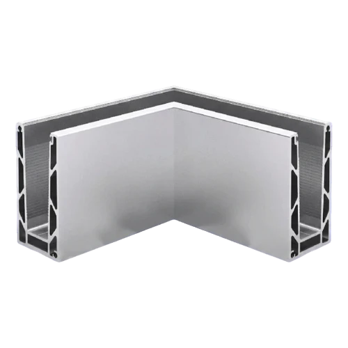 Kozza KE100 – rohový profil U vnútorný 90° pre celosklené zábradlia, upevnenie zhora 000-854 (1)