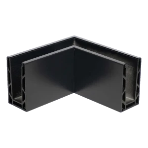 Kozza KE 100 – profil U rohový vnútorný 90° pre celosklené zábradlia, tmavošedý