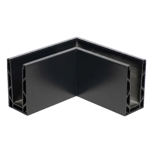 Kozza KE 100 – profil U rohový vnútorný 90° pre celosklené zábradlia, tmavošedý 000-855 (1)