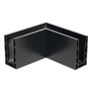 Kozza KE 100 – rohový profil U vonkajší 90° pre celosklenené zábradlia, tmavosivý RAL 7021