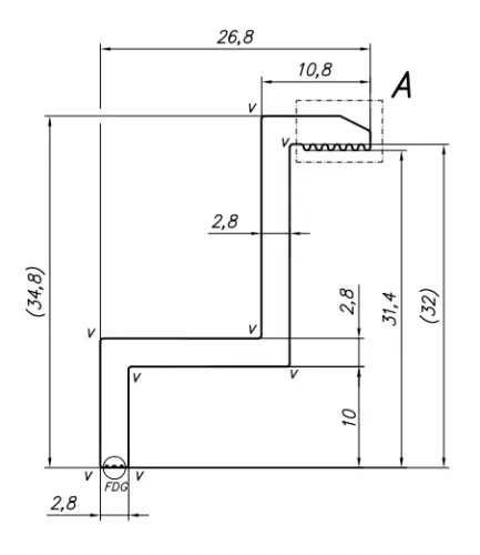 Koncová Svorka H32 Hliník 6060 Otvor M8 Eloxovaný PV-03-04 (1)