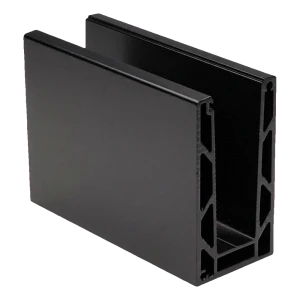 Kozza KE 100 – U profil pre celosklené zábradlia 5000 mm čierny, upevnenie zhora