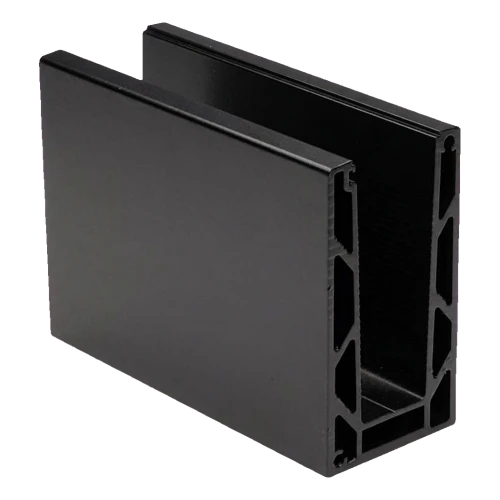 Kozza KE 100 – U profil pre celosklené zábradlia 5000 mm čierny, upevnenie zhora 000-861 (1)