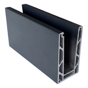 Kozza KE 100 – U profil pre celosklené zábradlia 5000 mm tmavošedý