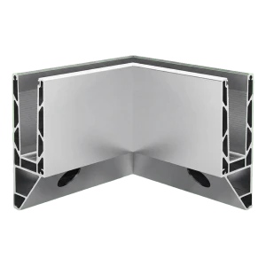 Kozza KE 120 – rohový profil U 90° vnútorný pre celosklenené zábradlia, bočné upevnenie