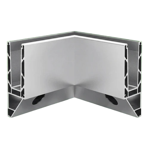 Kozza KE 120 – rohový profil U 90° vnútorný pre celosklenené zábradlia, bočné upevnenie 000-873 (1)