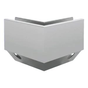 Kozza KE 120 – rohový U profil 90° pre celosklené zábradlia, vonkajší, bočné upevnenie