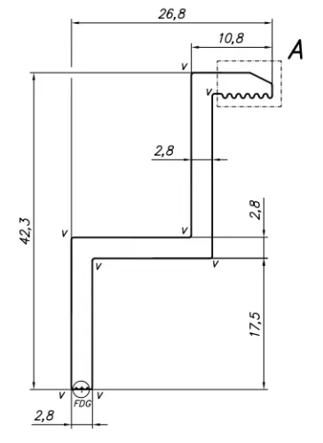 Koncová Svorka H40 Hliník 6060 Otvor M8 Eloxovaný PV-03-10 (1)