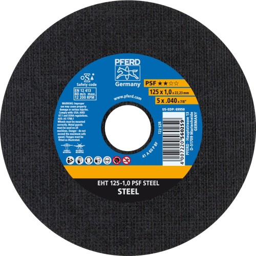 PFERD EHT 125-1,0 PSF Steel – rezný kotúč na oceľ 125 x 1,0 mm 000-946 (1)