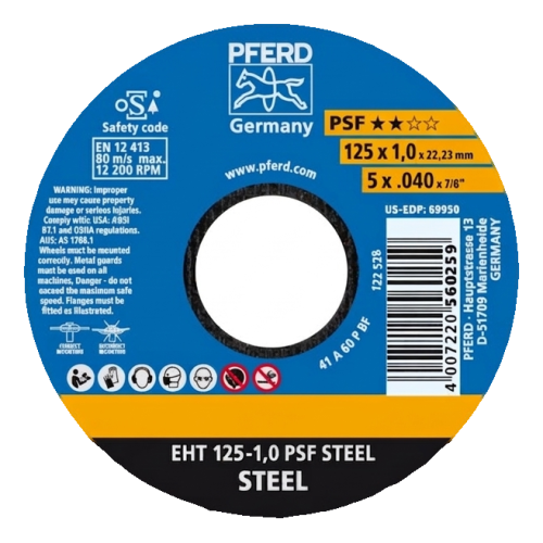 PFERD EHT 125-1,0 PSF Steel – rezný kotúč na oceľ 125 x 1,0 mm 000-946 (2)