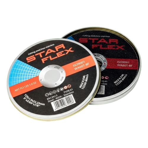 Starflex – sada rezných kotúčov pre oceľ a inox 125×1,0 mm (10 ks) 000-950 (1)
