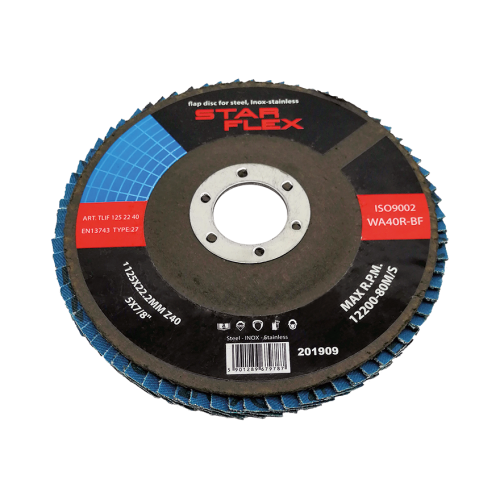Star Flex – lamelový kotúč plochý T27 125 mm zirkónový zrnitosť 40 INOX 000-968 (1)