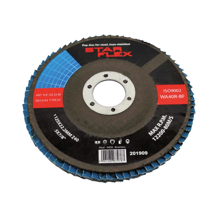 Star Flex – lamelový kotúč plochý T27 125 mm zirkónový zrnitosť 40 INOX 000-968 (1)