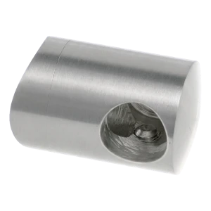 PSG ľavý koncový držiak zábradlový na tyč fi 16 mm na rúru 42,4 mm – nerezová oceľ satén