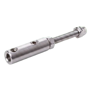 Držiak pre lanko fi 4–6 mm pre zábradlie – montáž na plochu, nehrdzavejúca oceľ AISI 304, satén