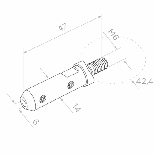 PSG štartovací úchyt lana fi 6 mm pre rúru 42,4 mm – nerezová oceľ AISI 304 satén 000-997 (2)