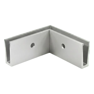 PSG profil U rohový vnútorný 90° pre celosklenené zábradlia – bočná montáž, surové hliník