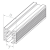 PSG Tesnenie pre nakladané uchytenie na sklo 20–21,5 mm – profil 24×24 mm, L=2500 mm 001-077 (2)