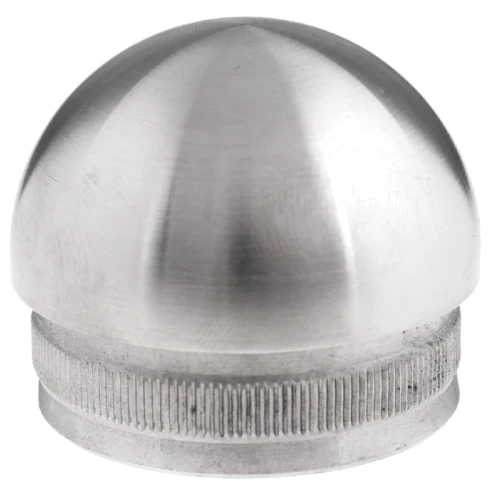 Kozza elipsoidálna záslepka zatlačovacia do rúry zábradlia 42,4 mm – nerez AISI 304 satén 001-095 (1)
