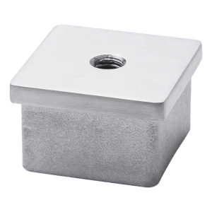 Plochá záslepka vtláčaná do profilu 40x40 mm so závitom M8, AISI 304 satén