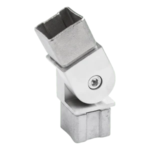 Koleno kĺbové zábradlové 90°–180° do profilu 40x40x2 mm – oceľ AISI 304 satén