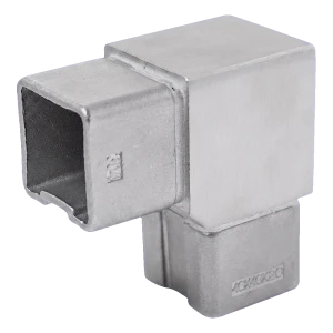 Koleno 90° pre profil zábradlia 40x40 mm – nerezová oceľ AISI304, satén